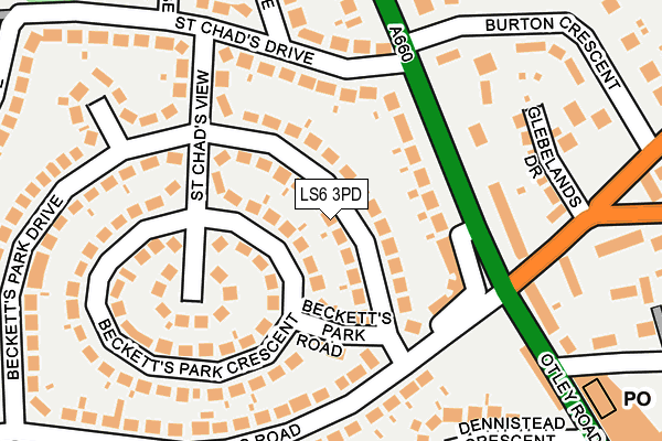 LS6 3PD map - OS OpenMap – Local (Ordnance Survey)