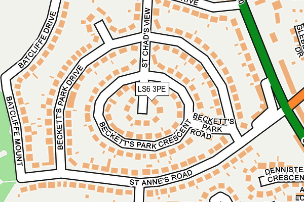 LS6 3PE map - OS OpenMap – Local (Ordnance Survey)