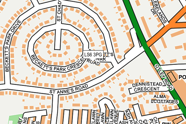 LS6 3PG map - OS OpenMap – Local (Ordnance Survey)