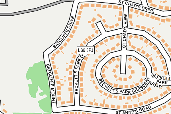 LS6 3PJ map - OS OpenMap – Local (Ordnance Survey)