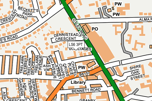 LS6 3PT map - OS OpenMap – Local (Ordnance Survey)