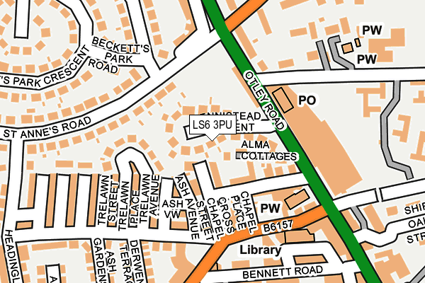 LS6 3PU map - OS OpenMap – Local (Ordnance Survey)