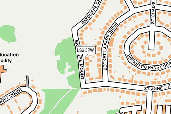 LS6 3PW map - OS OpenMap – Local (Ordnance Survey)