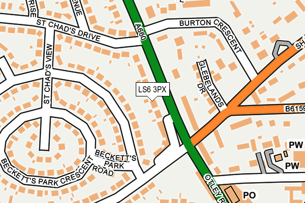 LS6 3PX map - OS OpenMap – Local (Ordnance Survey)