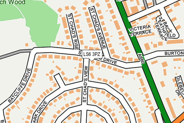 LS6 3PZ map - OS OpenMap – Local (Ordnance Survey)