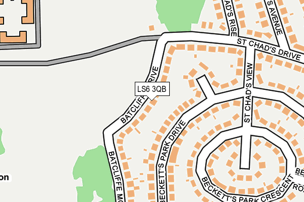 LS6 3QB map - OS OpenMap – Local (Ordnance Survey)