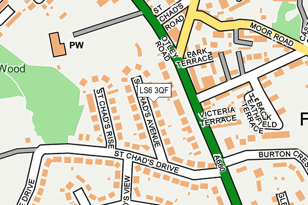 LS6 3QF map - OS OpenMap – Local (Ordnance Survey)