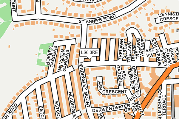 LS6 3RE map - OS OpenMap – Local (Ordnance Survey)