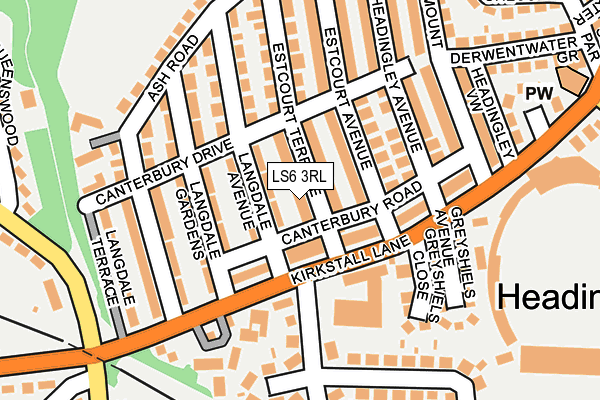 LS6 3RL map - OS OpenMap – Local (Ordnance Survey)