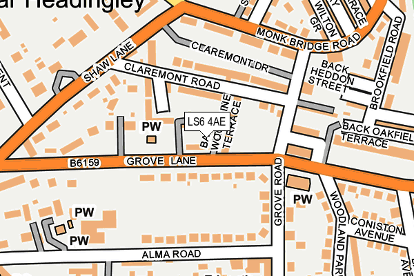 LS6 4AE map - OS OpenMap – Local (Ordnance Survey)