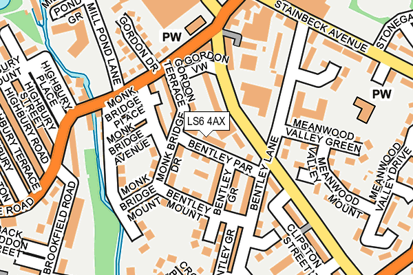 LS6 4AX map - OS OpenMap – Local (Ordnance Survey)