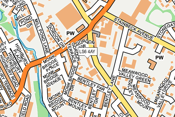 LS6 4AY map - OS OpenMap – Local (Ordnance Survey)