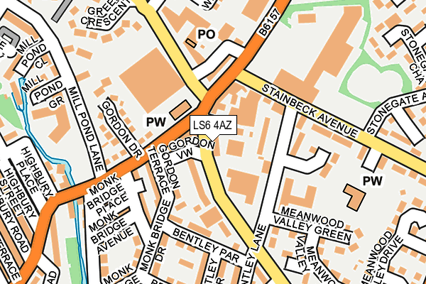 LS6 4AZ map - OS OpenMap – Local (Ordnance Survey)
