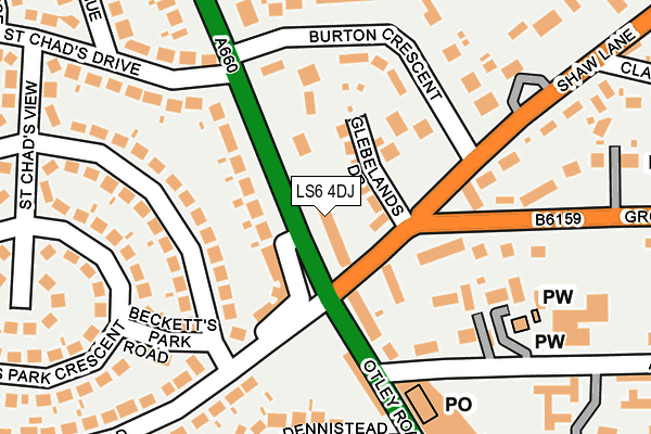 LS6 4DJ map - OS OpenMap – Local (Ordnance Survey)