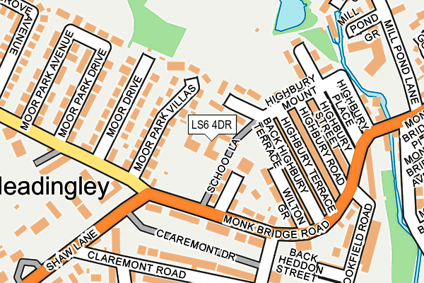 LS6 4DR map - OS OpenMap – Local (Ordnance Survey)