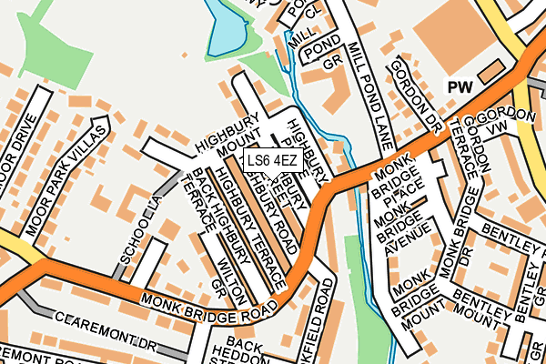 LS6 4EZ map - OS OpenMap – Local (Ordnance Survey)