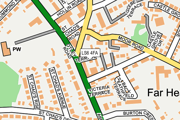 LS6 4FA map - OS OpenMap – Local (Ordnance Survey)