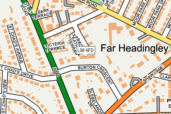 LS6 4FD map - OS OpenMap – Local (Ordnance Survey)