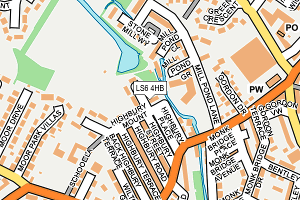 LS6 4HB map - OS OpenMap – Local (Ordnance Survey)