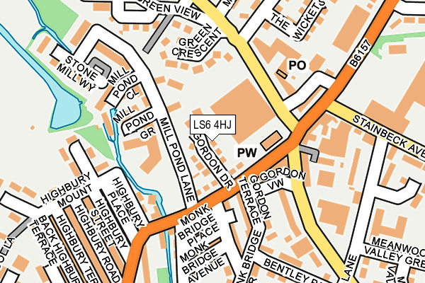 LS6 4HJ map - OS OpenMap – Local (Ordnance Survey)