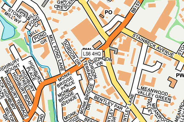 LS6 4HQ map - OS OpenMap – Local (Ordnance Survey)