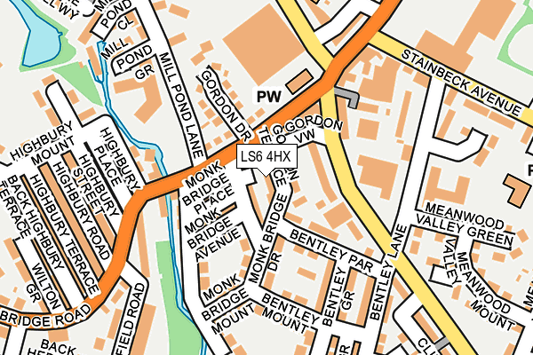LS6 4HX map - OS OpenMap – Local (Ordnance Survey)