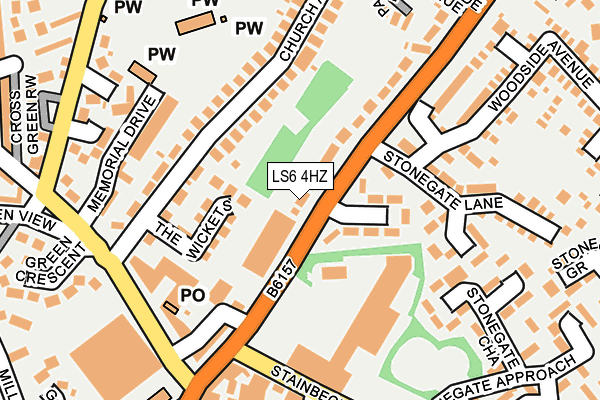 LS6 4HZ map - OS OpenMap – Local (Ordnance Survey)