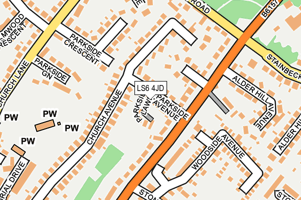 LS6 4JD map - OS OpenMap – Local (Ordnance Survey)