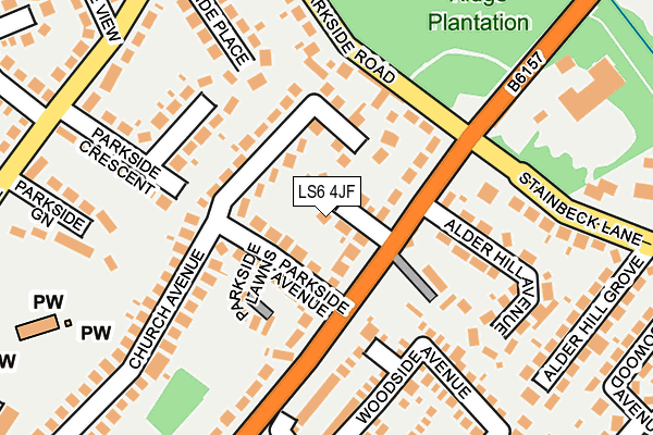 LS6 4JF map - OS OpenMap – Local (Ordnance Survey)