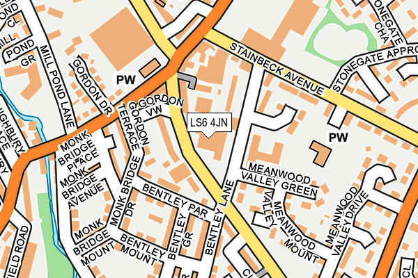 LS6 4JN map - OS OpenMap – Local (Ordnance Survey)