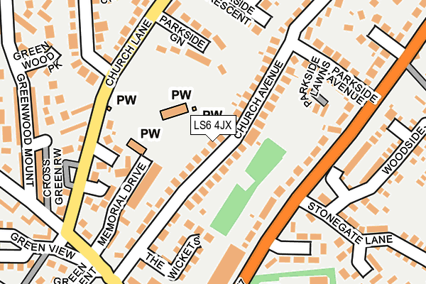 LS6 4JX map - OS OpenMap – Local (Ordnance Survey)