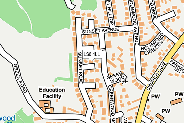 LS6 4LL map - OS OpenMap – Local (Ordnance Survey)