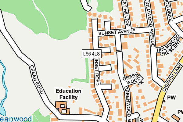 LS6 4LS map - OS OpenMap – Local (Ordnance Survey)