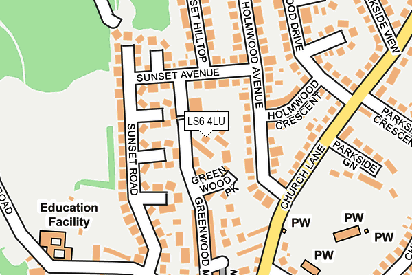 LS6 4LU map - OS OpenMap – Local (Ordnance Survey)