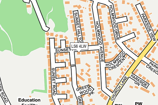 LS6 4LW map - OS OpenMap – Local (Ordnance Survey)