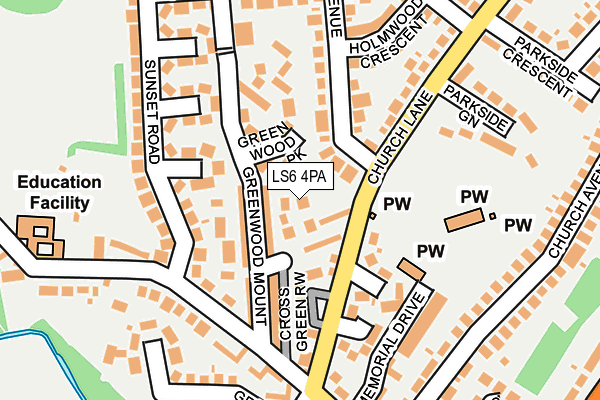 LS6 4PA map - OS OpenMap – Local (Ordnance Survey)
