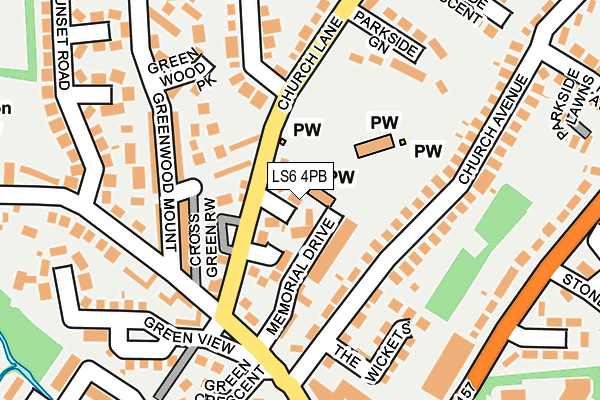 LS6 4PB map - OS OpenMap – Local (Ordnance Survey)