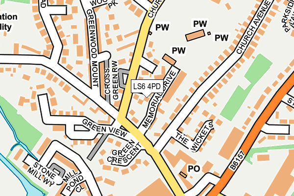 LS6 4PD map - OS OpenMap – Local (Ordnance Survey)