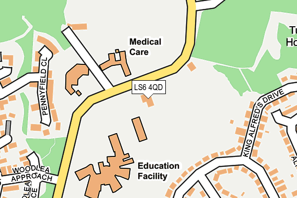 LS6 4QD map - OS OpenMap – Local (Ordnance Survey)