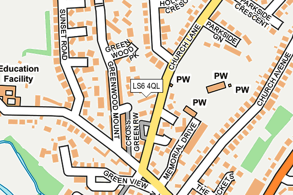 LS6 4QL map - OS OpenMap – Local (Ordnance Survey)