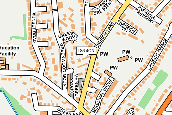 LS6 4QN map - OS OpenMap – Local (Ordnance Survey)