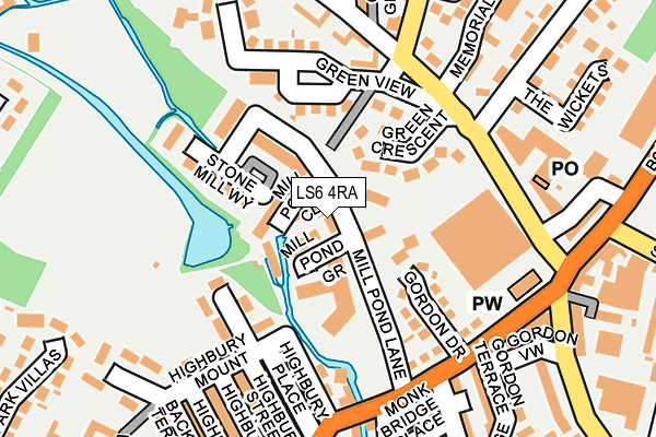 LS6 4RA map - OS OpenMap – Local (Ordnance Survey)