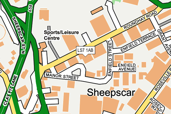 LS7 1AB map - OS OpenMap – Local (Ordnance Survey)