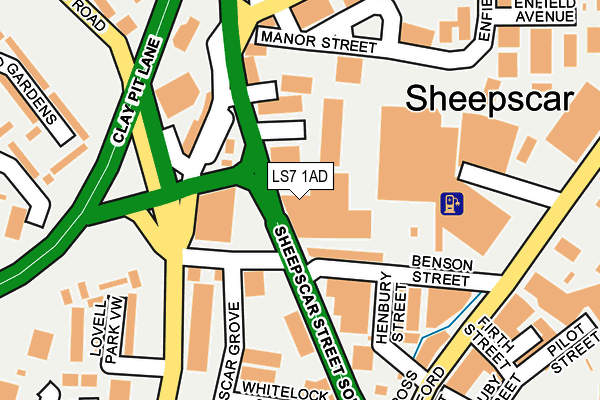 LS7 1AD map - OS OpenMap – Local (Ordnance Survey)