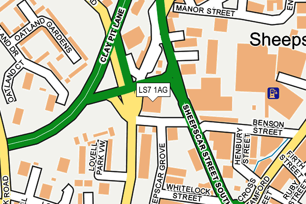 LS7 1AG map - OS OpenMap – Local (Ordnance Survey)