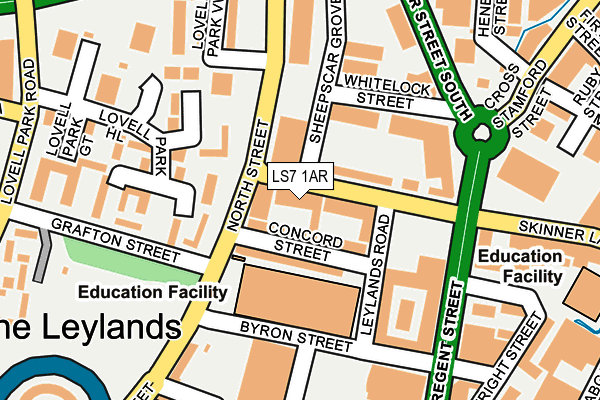 LS7 1AR map - OS OpenMap – Local (Ordnance Survey)
