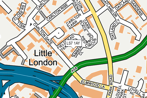 LS7 1AY map - OS OpenMap – Local (Ordnance Survey)