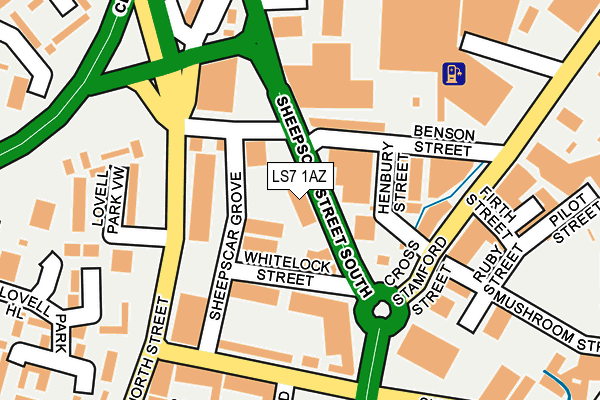 LS7 1AZ map - OS OpenMap – Local (Ordnance Survey)