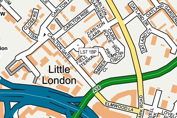 LS7 1BP map - OS OpenMap – Local (Ordnance Survey)