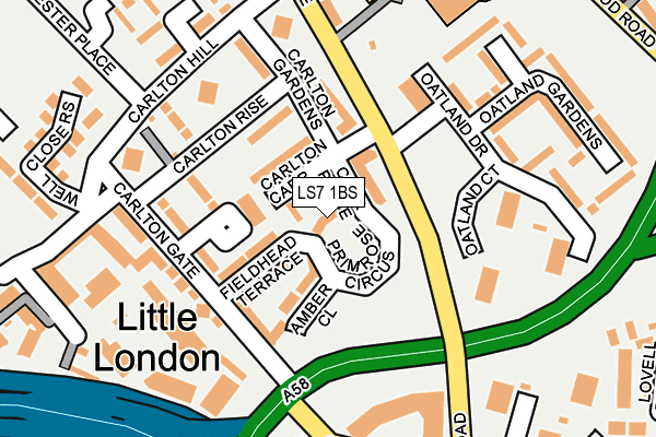 LS7 1BS map - OS OpenMap – Local (Ordnance Survey)